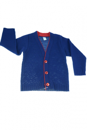 Cardigane si pulovere baieti - Cardigan cu maneca lunga pentru baieti SZAFA JTS654B-92-cm, Bleumarin