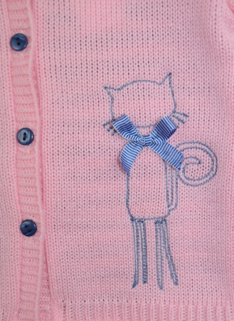 Cardigan cu maneca lunga pentru fete Karen KRN-001-86, Roz [1]