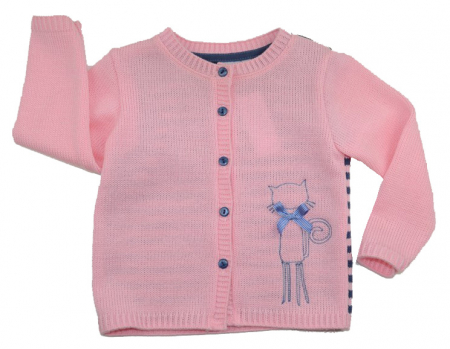 Îmbrăcăminte fete - Cardigan cu maneca lunga pentru fete Karen KRN-001-86, Roz