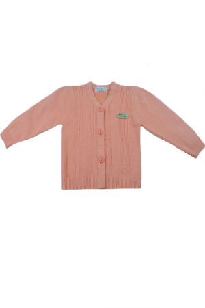 Îmbrăcăminte fete - Cardigan cu maneca lunga pentru fete Riyan CFR1-74-cm, Coral