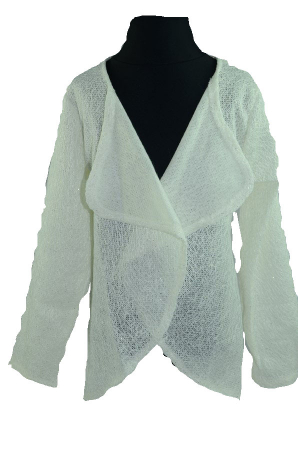 Îmbrăcăminte fete - Cardigan cu maneca lunga pentru fete ZIBI BZBC-140, Crem