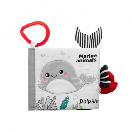 Jucarii bebelusi - Carte senzoriala despre animale marine, Akuku A0480, Multicolor