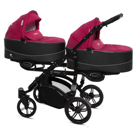 Carucior 3 in 1 pentru gemeni BabyActive Twinni TWTT-1, Fucsia [0]