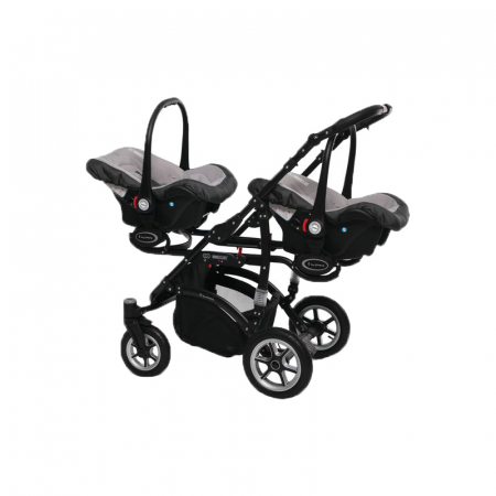 Carucior 3 in 1 pentru gemeni BabyActive Twinni CGBA-1G-1, Gri [2]