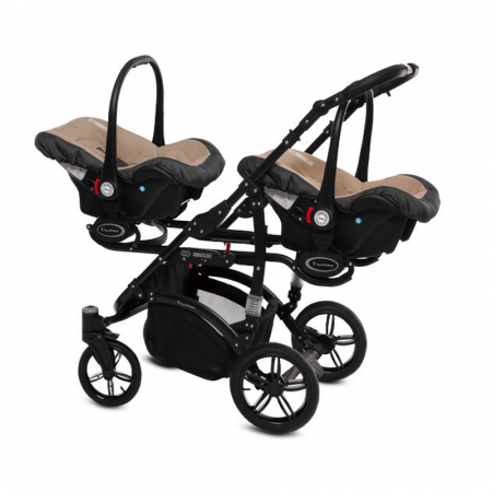 Carucior 3 in 1 pentru gemeni BabyActive Twinni CGBA-1M-2, Bej [2]