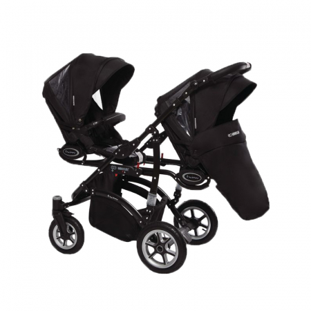 Carucior 3 in 1 pentru gemeni BabyActive Twinni CGBA-1N-1, Negru [1]