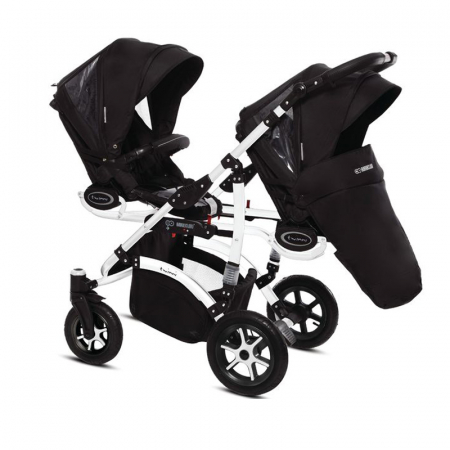 Carucior 3 in 1 pentru gemeni BabyActive Twinni TWTT-3, Negru [1]