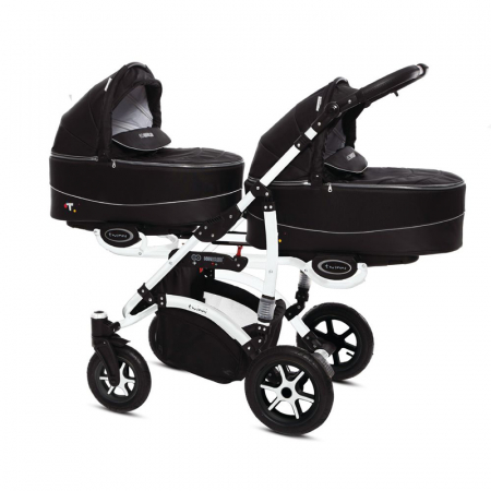 Carucioare - Carucior 3 in 1 pentru gemeni BabyActive Twinni TWTT-3, Negru