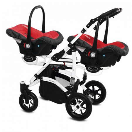 Carucior 3 in 1 pentru gemeni BabyActive Twinni TWTT-4, Rosu [1]