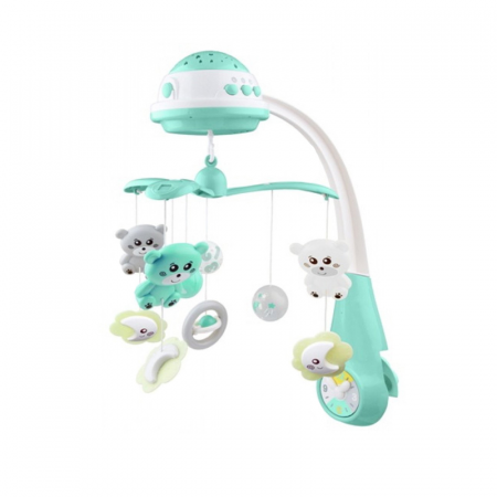 Carusele muzicale - Carusel muzical BabyMix Ursuleti 920330, Turcoaz