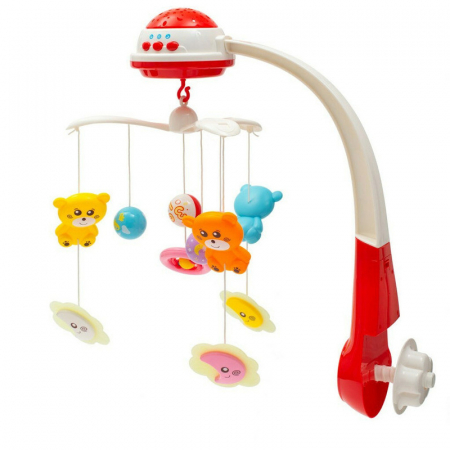 Carusele muzicale - Carusel muzical cu proiectie BabyMix 914926, Rosu