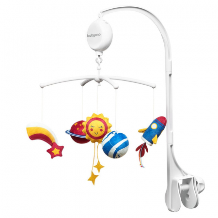 Carusele muzicale - Carusel muzical cu bloc electronic pentru patut BabyOno Cosmos 794, Multicolor