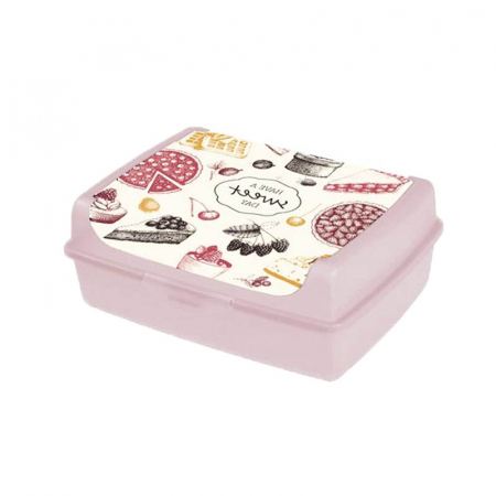 Vesela si tacamuri bebelusi - Caserola pentru pranz cu un singur compartiment 17 x 13 x 7cm Keeeper Sweet day 081473, Roz