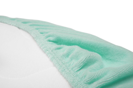 Cearceaf din frotir, cu elastic pentru saltea de landou la carucior, 35 x 75 cm Sensillo 2125, Verde [2]