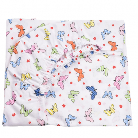 Accesorii camera bebe - Cearsaf cu elastic pentru patut 120 x 60 cm Mini Junior VLT-6, Multicolor
