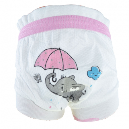 Aleze si chilotei scutec - Chiloti de trecere la olita refolosibili pentru fete Mini Junior POS39, Roz
