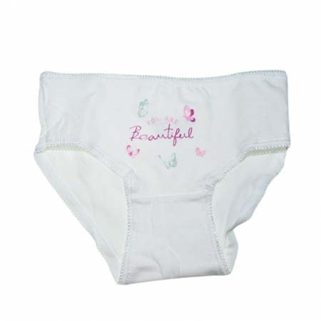Lenjerie intima - Chiloti din bumbac, pentru fete, Mini Junior CHL2508C, Crem