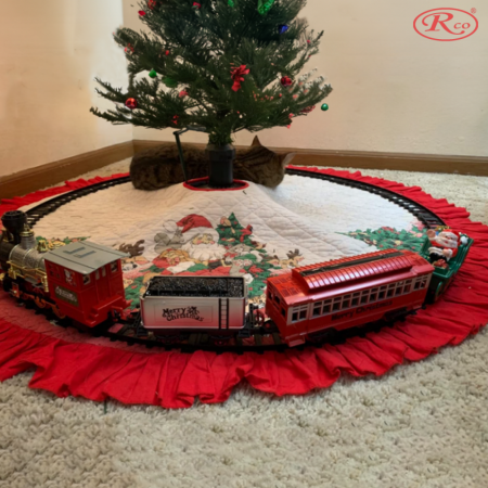 Circuit Tren Electric cu lumini, sunete realistice si abur, 400cm, 29 piese, TR1018 [1]