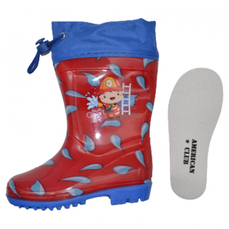 Cizme din cauciuc pentru baieti American Club Cry Babies KAL13-12R, Rosu [2]