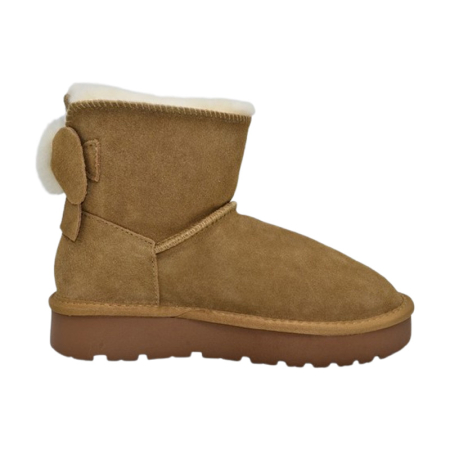 Cizme din piele, impermeabile si imblanite pentru fete, American Club CY185M-32, Maro [2]