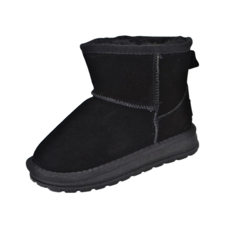 Încălțaminte fete - Cizme din piele, impermeabile si imblanite pentru fete, Bessky FJ3811-1B-26, Negru