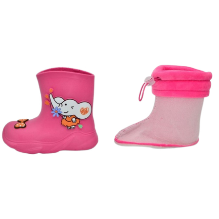 Cizme din spuma EVA, cu soseta detasabila, pentru fete, Apawwa J386F, Fucsia [3]