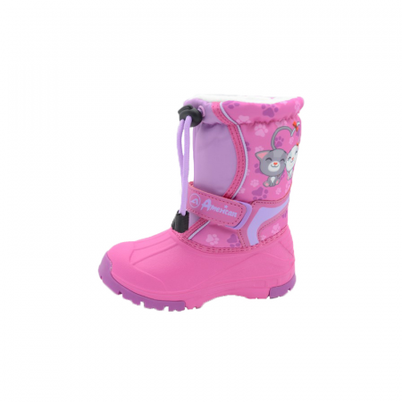 Ghete si cizme fete - Cizme imblanite pentru fete American Club SB-5/2018F, Fucsia