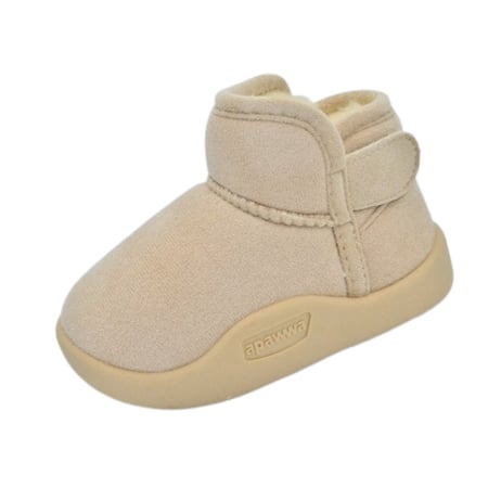 Ghete si cizme fete - Cizme cu talpa flexibila si imblanite pentru fete, Apawwa C5509P, Crem