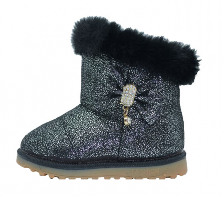 Ghete si cizme fete - Cizme imblanite pentru fete Fashion Kids XK-101N-23, Negru