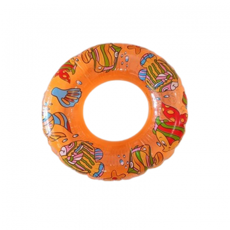 Colac de inot - Colac de inot gonflabil, 65 cm, pentru copii Mini Junior, C1003, Portocaliu