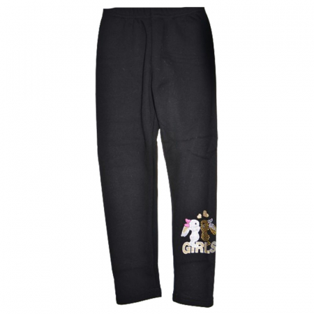 Pantaloni si colanti fete - Colanti captusiti pentru fete Lucky Girl LK-1036, Negru
