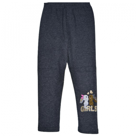 Pantaloni si colanti fete - Colanti captusiti pentru fete Lucky Girl LK-1036G, Gri