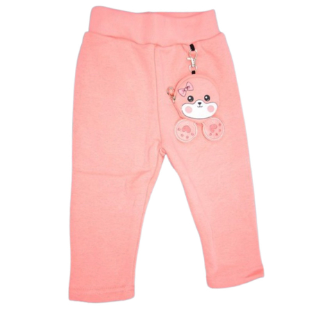 Pantaloni si colanti fete - Colanti flausati, pentru fete, Happy House WB-3315C-1, Coral