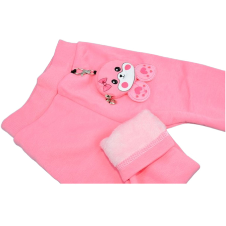 Colanti flausati, pentru fete, Happy House WB-3315R-1, Roz [3]