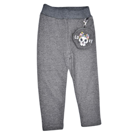 Pantaloni si colanti fete - Colanti flausati, pentru fete, Happy House WB-3317G-3-4, Gri
