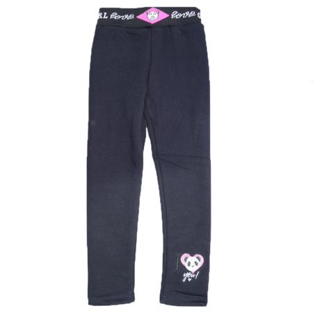 Pantaloni si colanti fete - Colanti imblaniti pentru fete Happy House FOFO-141-B, Bleumarin