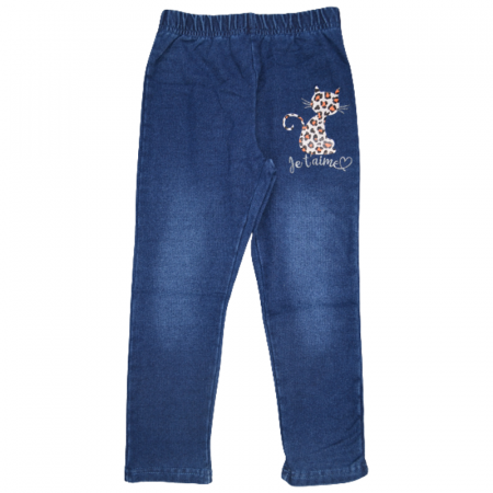 Pantaloni si colanti fete - Colanti captusiti pentru fete Happy House HH572, Bleumarin