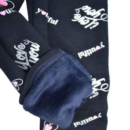 Colanti imblaniti pentru fete Happy House WB-3006B, Bleumarin [2]