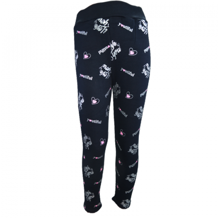 Pantaloni si colanti fete - Colanti imblaniti pentru fete Happy House WB-3006B, Bleumarin