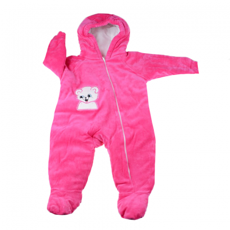 Salopete fete - Combinezon de iarna pentru fete Pifou Model 2 SPM2-F-70-76-cm, Fucsia