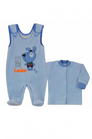 Compleuri baieti maneca lunga - Compleu 2 piese pentru baieti Koala Swiata 05-087A2-68-cm, Albastru