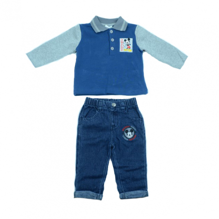 Compleuri baieti maneca lunga - Compleu 2 piese pentru baieti Sun City Mickey Mouse AHQ0297-80, Multicolor