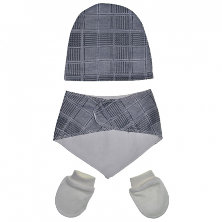 Compleu 5 piese pentru baieti Bebelinna 020823G, Gri [4]