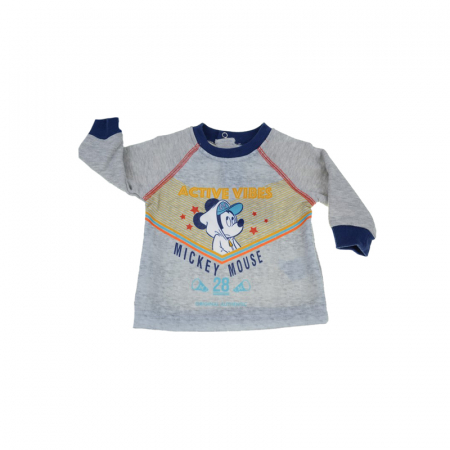 Compleu 2 piese bluza si pantaloni pentru baieti E Plus M Mickey Mouse 65-74G-68-cm, Gri [2]