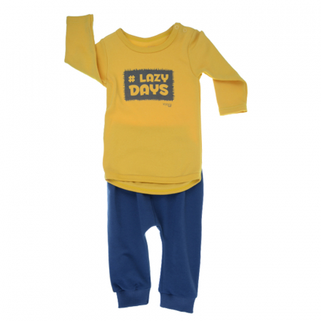 Compleuri baieti maneca lunga - Compleu 2 piese bluza si pantaloni pentru baieti Koala Lazy Days KLZD-3, Galben