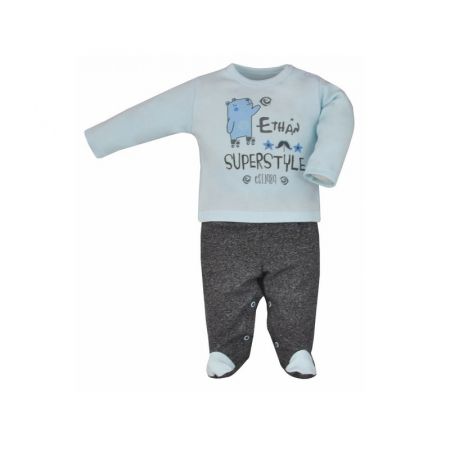 Compleuri baieti maneca lunga - Compleu 2 piese bluza si pantaloni pentru baieti Koala Super Style 05-036A-80-cm, Albastru