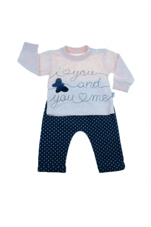 Compleuri  fete maneca lunga - Compleu 2 piese bluza si pantaloni pentru fete Gaye Bebe 437-1-62-cm, Multicolor