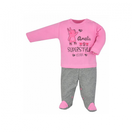Compleuri  fete maneca lunga - Compleu 2 piese bluza si pantaloni pentru fete Koala Super Style 05-036-80-cm, Roz