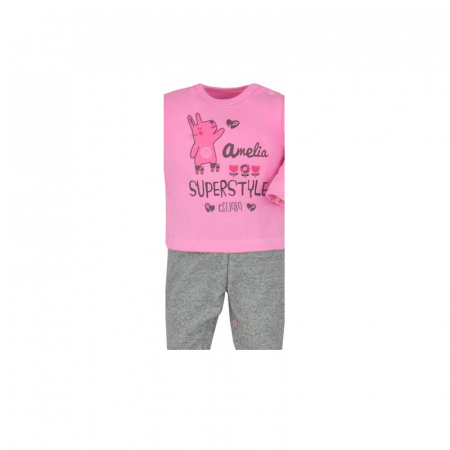 Compleu 2 piese bluza si pantaloni pentru fete Koala Super Style 05-036-80-cm, Roz [1]
