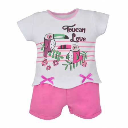 Compleuri fete de vara - Compleu 2 piese da vara pentru fete Koala Tukan 04-952F, Fucsia